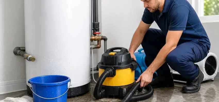 Water heater leak in Franklin, TN by Casey Water Damage Restoration